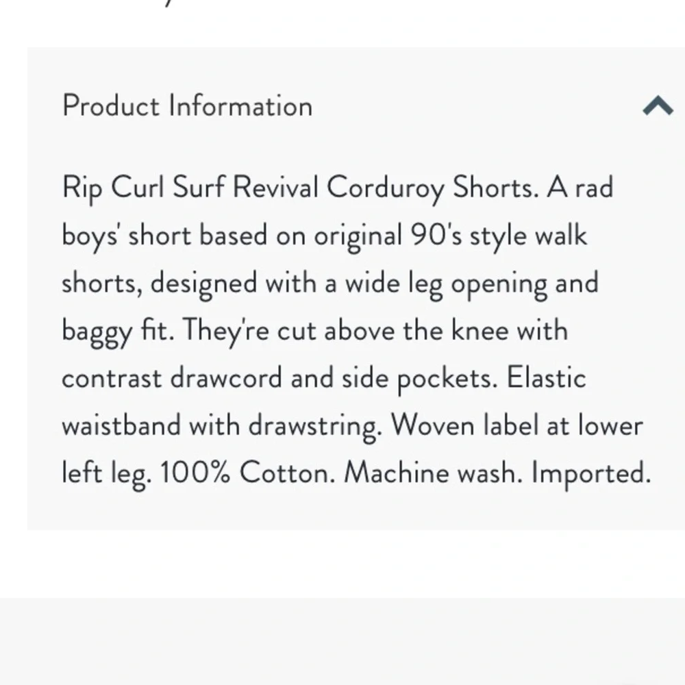 RIPCURL Blue Corduroy Boys Shorts.